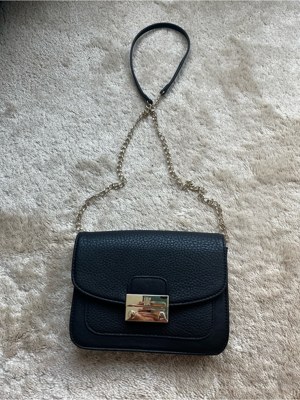 INC Classic Black Chain Shoulder Bag - Elegant Everyday Crossbody